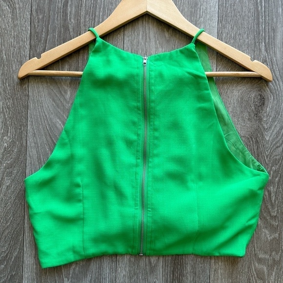 LUSH Green Crop Top Size Medium Med - Picture 7 of 8